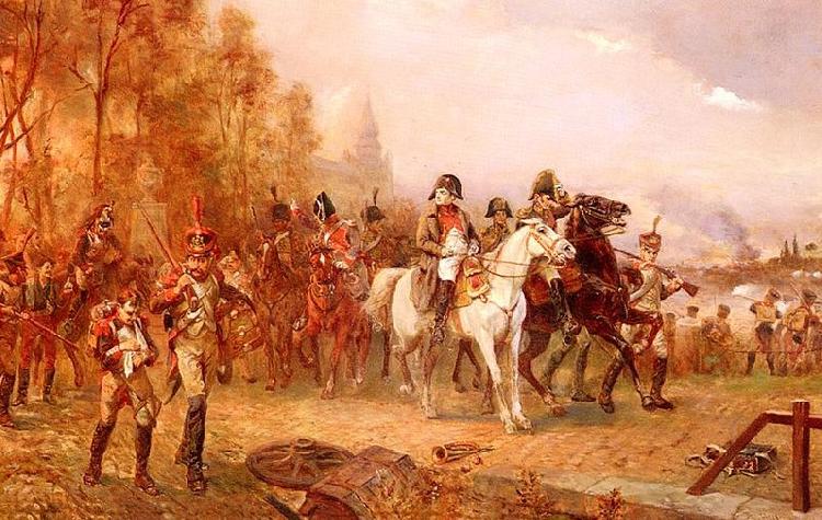 Robert Alexander Hillingford Napoleon with His Troops at the Battle of Borodino, 1812